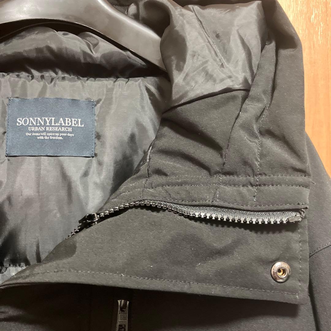 アーバンリサーチ サニーレーベル フーディーダウンジャケット ブラック