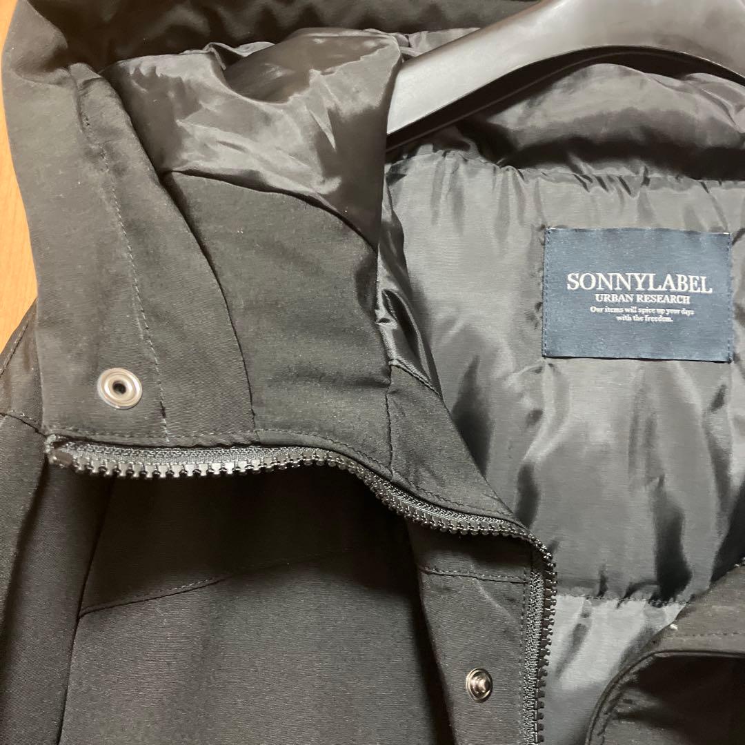 アーバンリサーチ サニーレーベル フーディーダウンジャケット ブラック