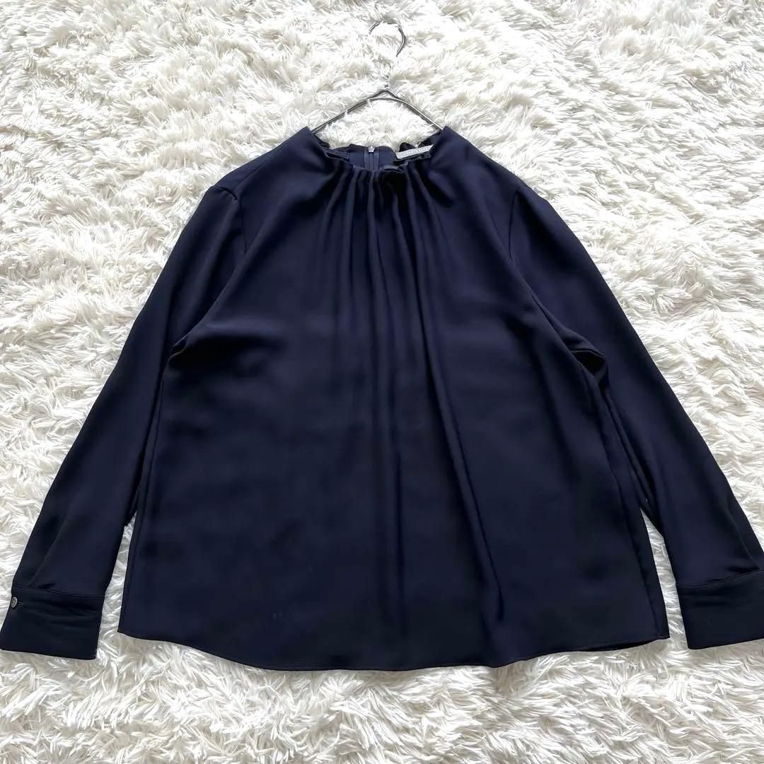 25SS セオリーリュクス　MARVINE GALI ブラウス 洗える　紺