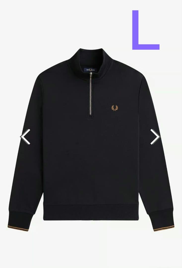 よ*ー様 FREDPERRY フレッドペリー ハーフジップスウェット ブラック