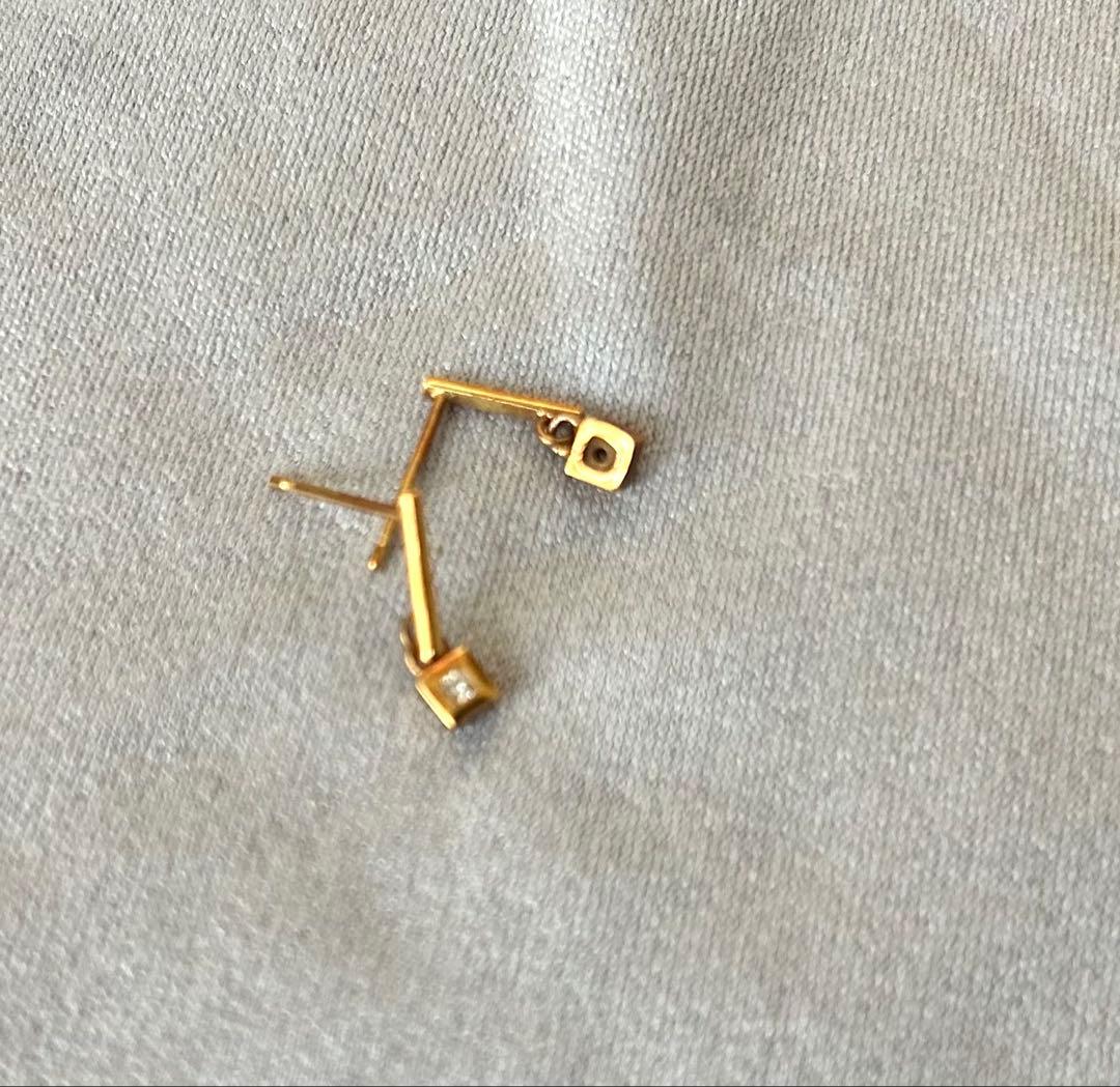 K18 ダイヤピアス　キャッチなし