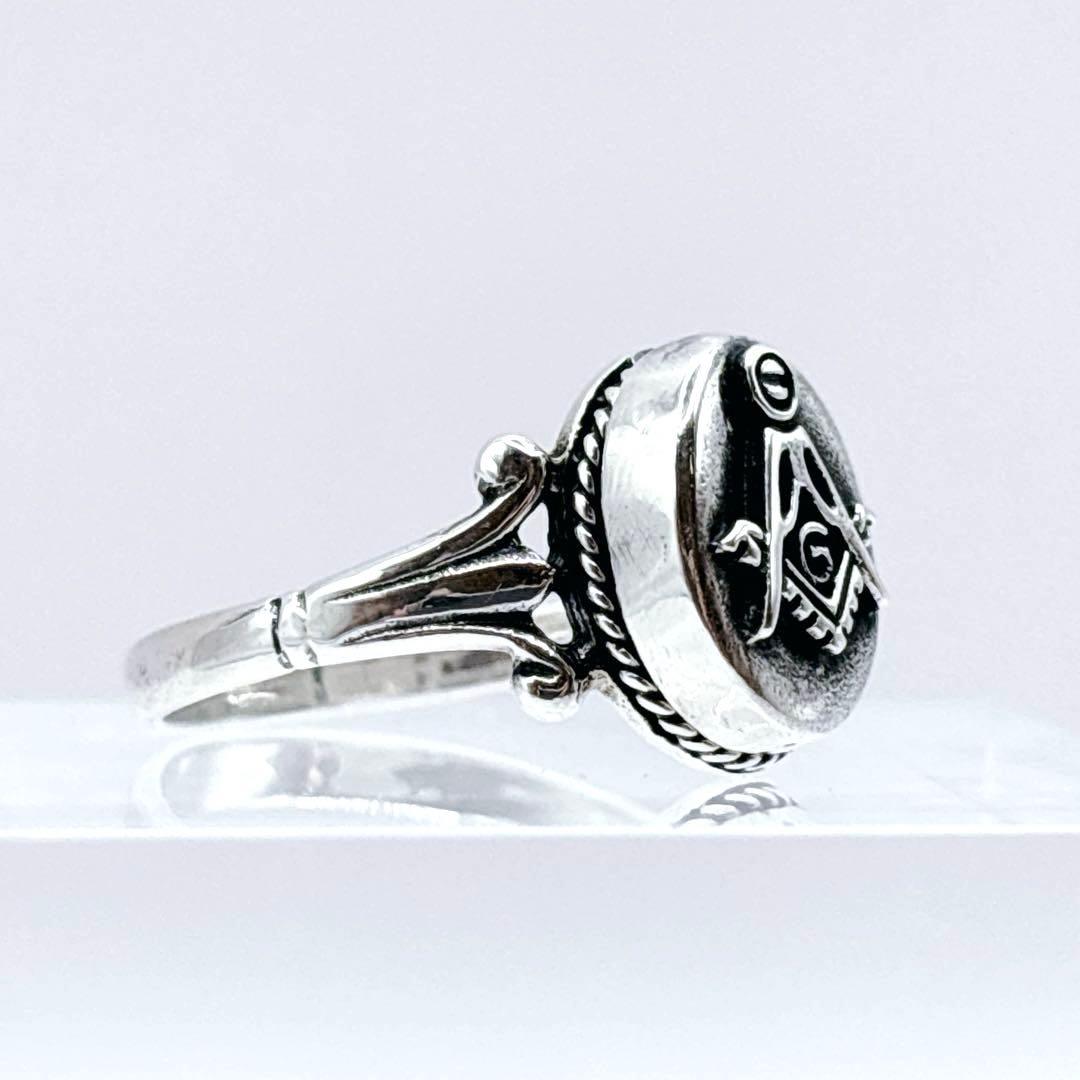 フリーメイソン ポイズンリング シルバー925 ギミック メンズ 18〜19号