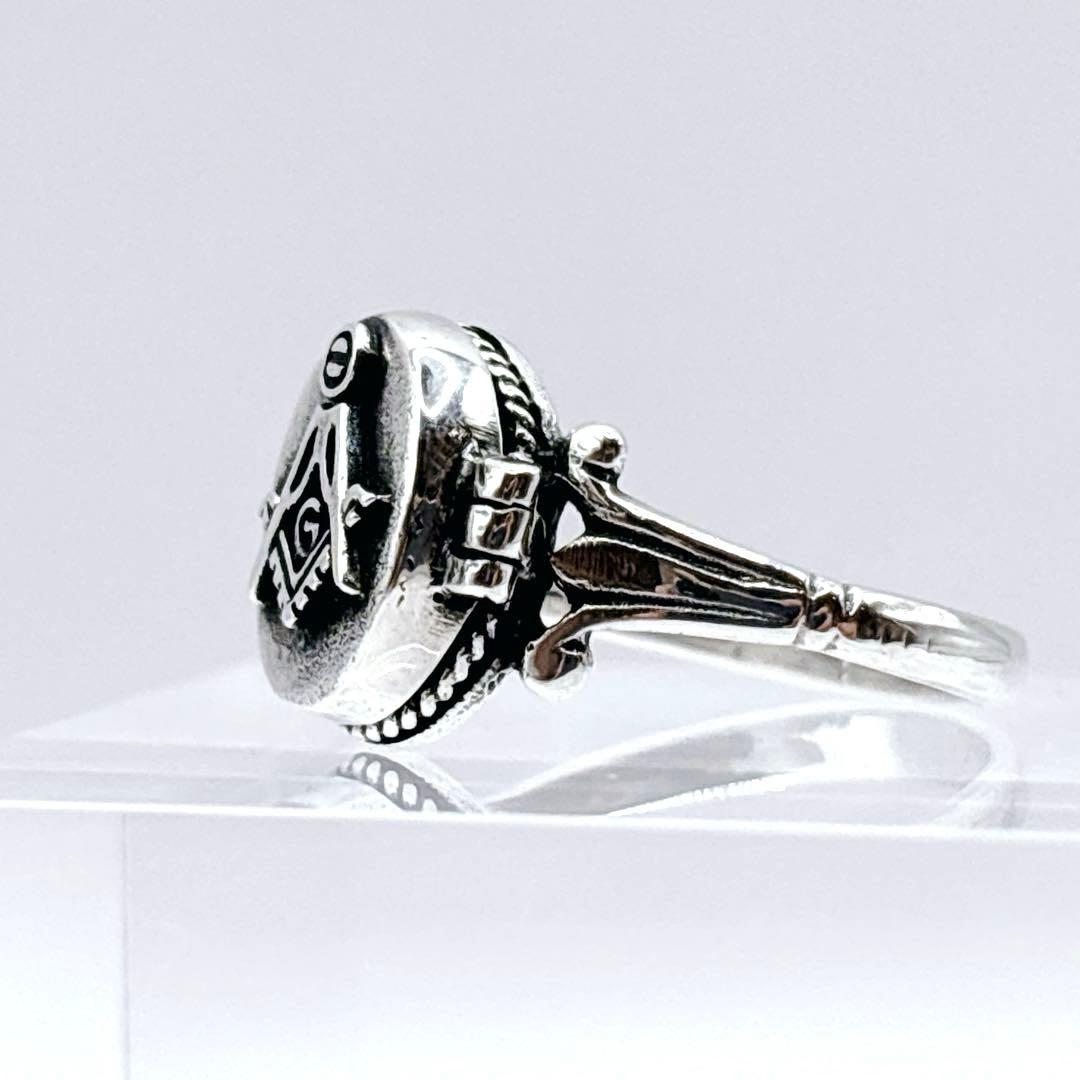 フリーメイソン ポイズンリング シルバー925 ギミック メンズ 18〜19号