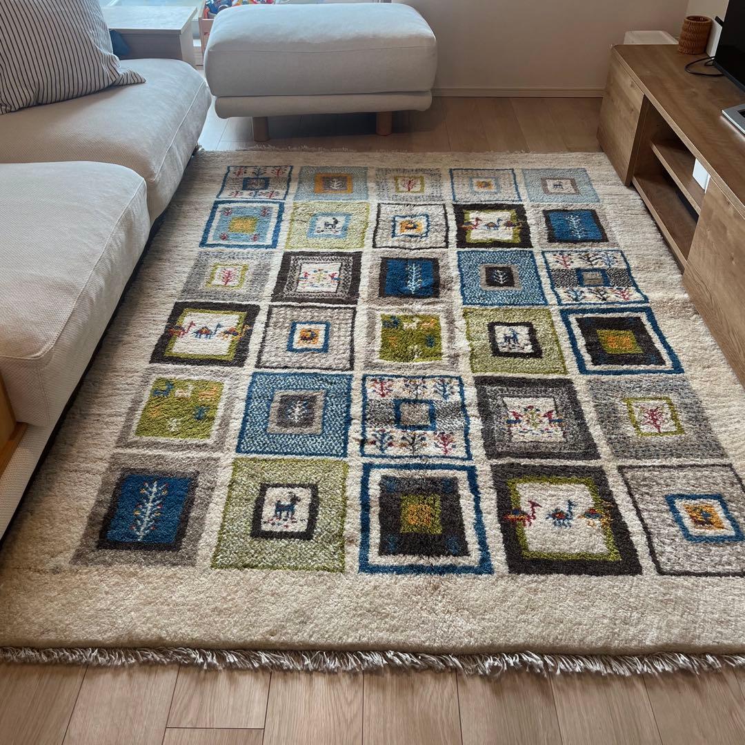 【専用】手織りギャッベ　美品！ 約200cm×150cm