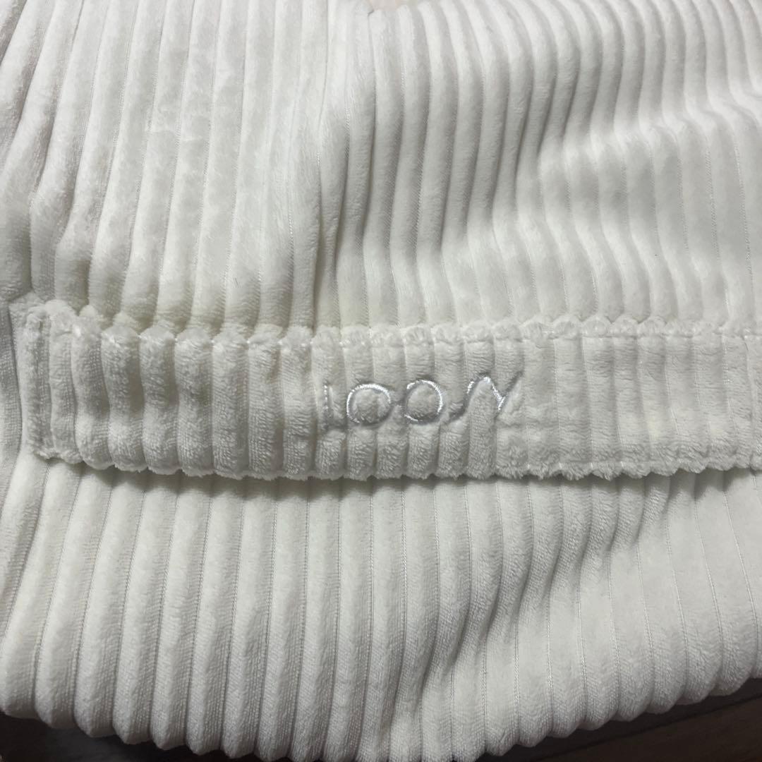 LOOSY 1人掛けビーズソファ　ホワイト コーデュロイ ビーズクッション