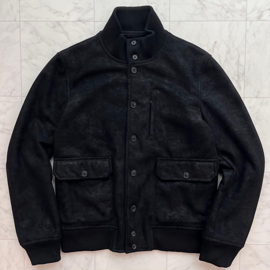 BEAMS y2k スエードブルゾン 裏ボア　短丈 スタジャン風　黒