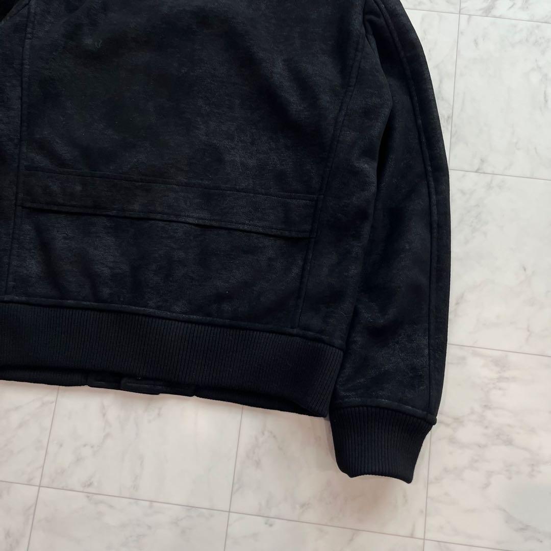 BEAMS y2k スエードブルゾン 裏ボア　短丈 スタジャン風　黒