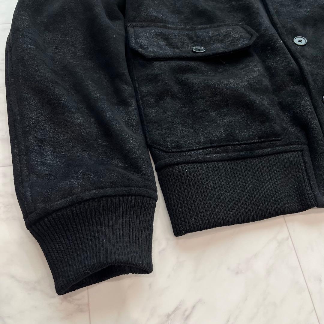 BEAMS y2k スエードブルゾン 裏ボア　短丈 スタジャン風　黒