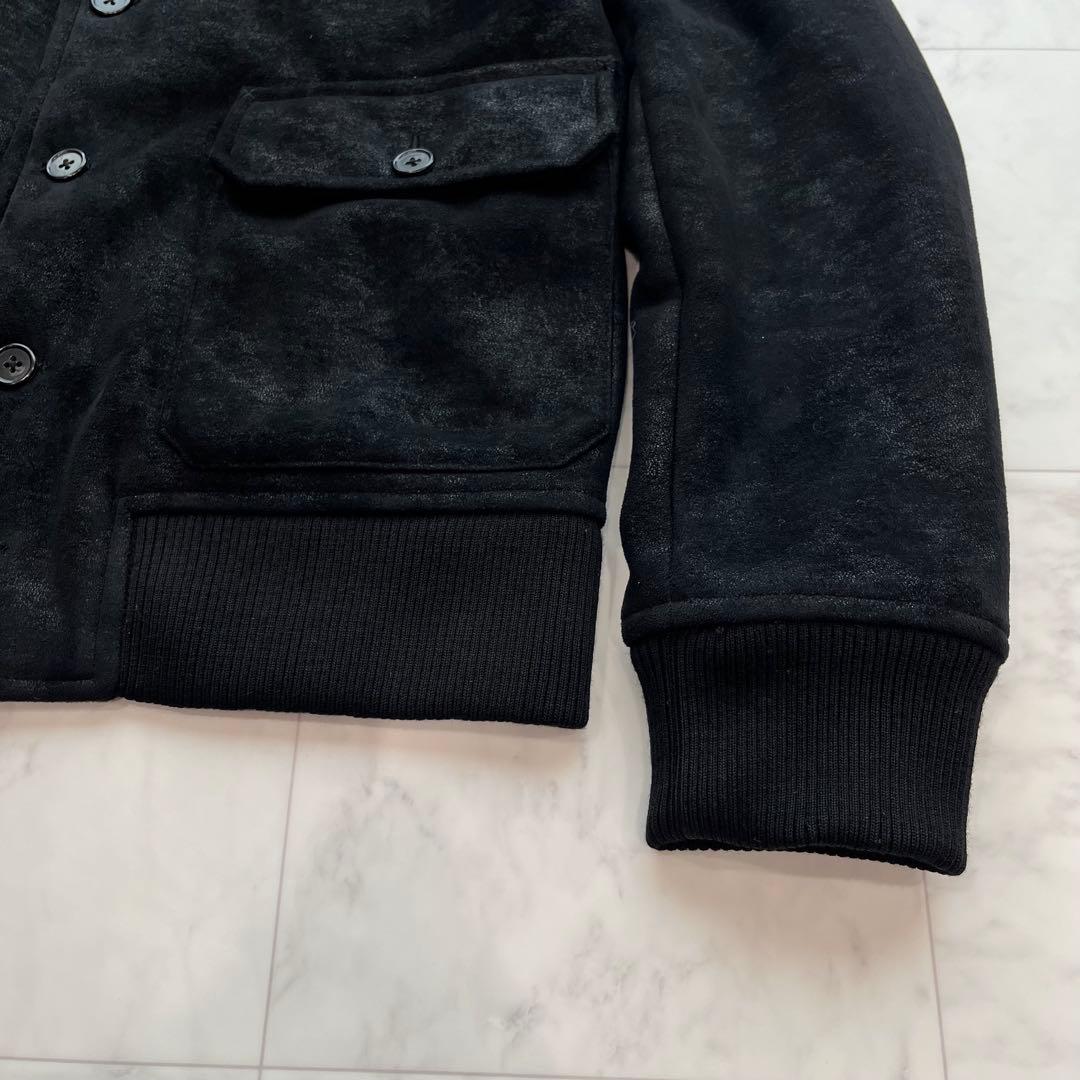 BEAMS y2k スエードブルゾン 裏ボア　短丈 スタジャン風　黒