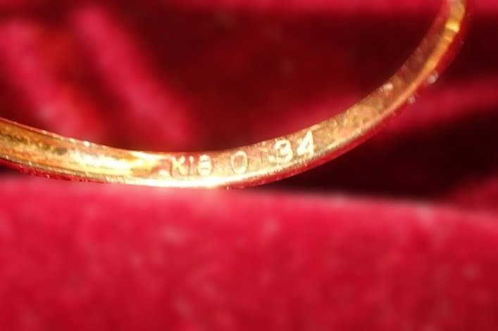 美品 K18 シトリントパーズ ダイヤ リング 13号程