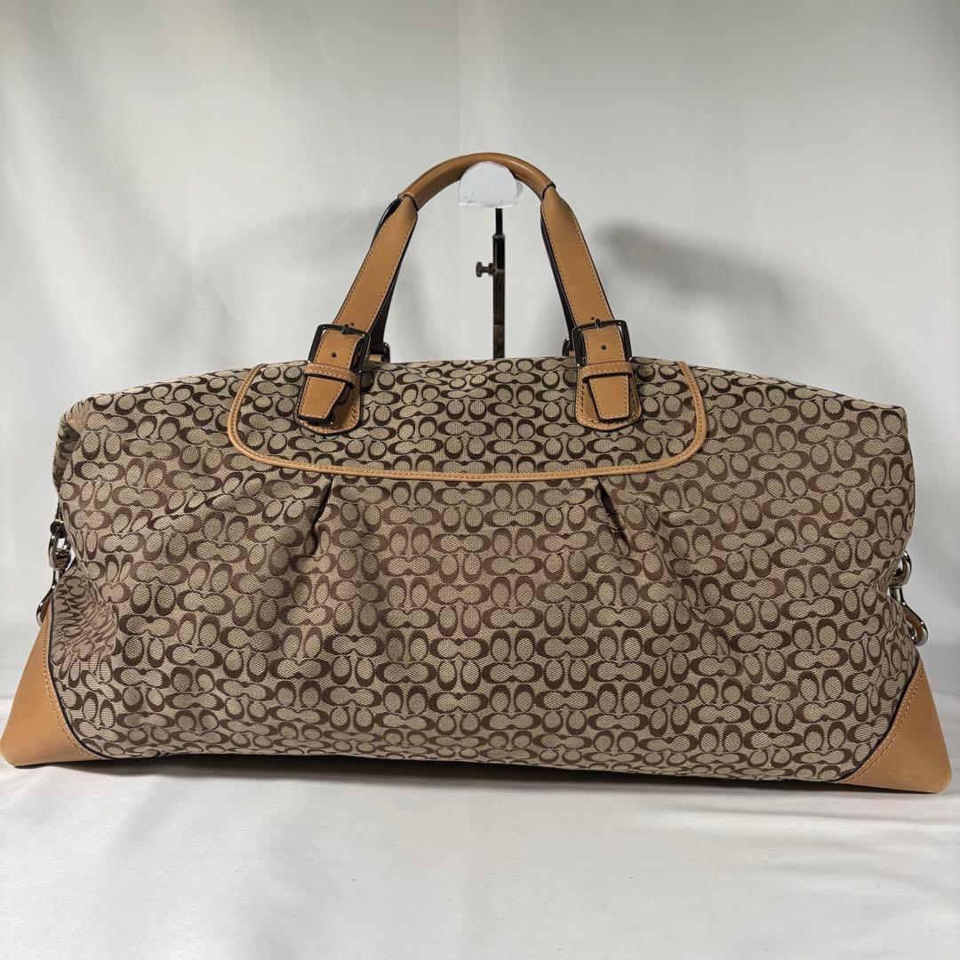 コーチ COACH ボストンバッグ ミニシグネチャー 総柄 キャンバス ブラウン