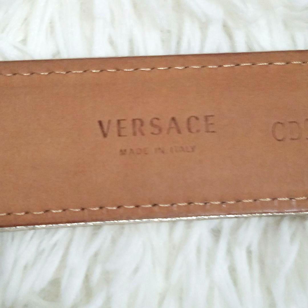 【極美品・希少】VERSACE ベルト レザー イタリア製 総柄 バックル 85