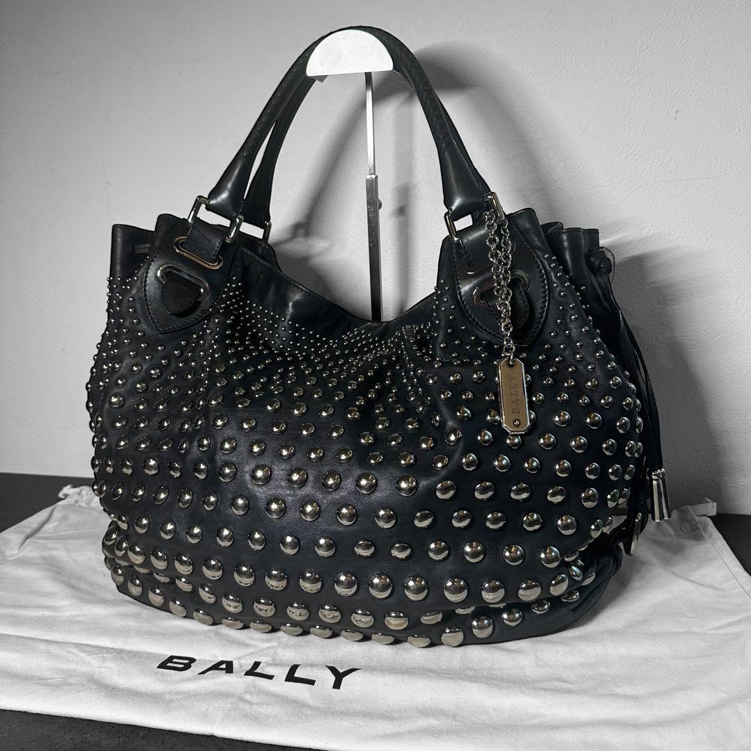 超希少✨BALLY Studded Leather Shoulder Bag