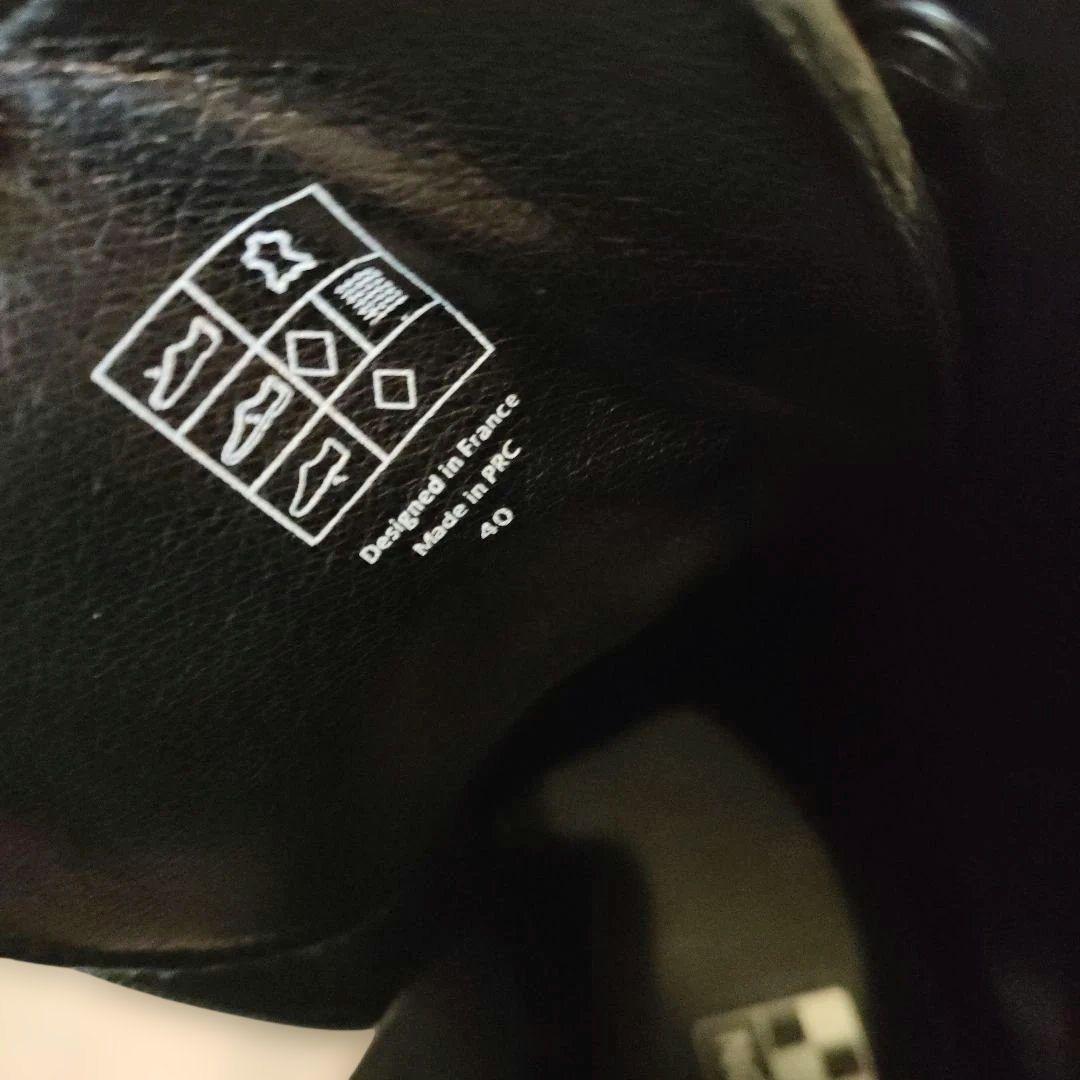 NO NAME レースアップ ブーツ サイドジップ 黒 40 ロゴ 厚底