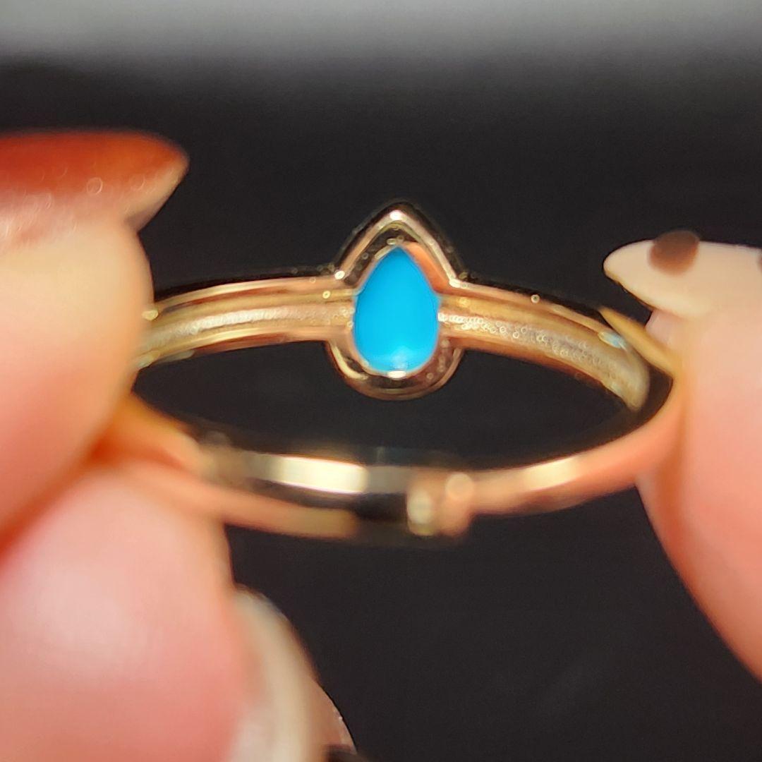 レア【新品】スリーピングビューティーターコイズフリーサイズリング sv925