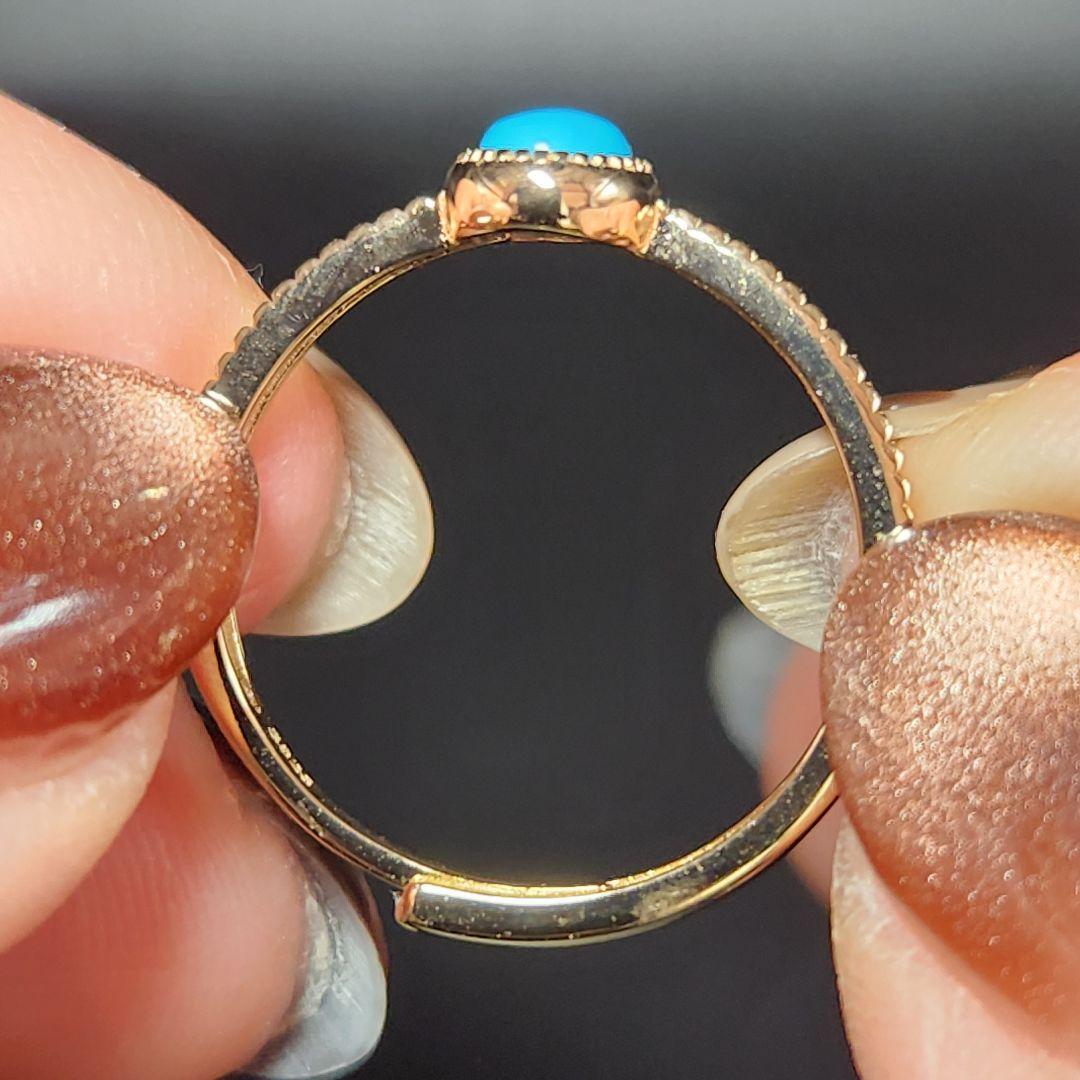 レア【新品】スリーピングビューティーターコイズフリーサイズリング sv925