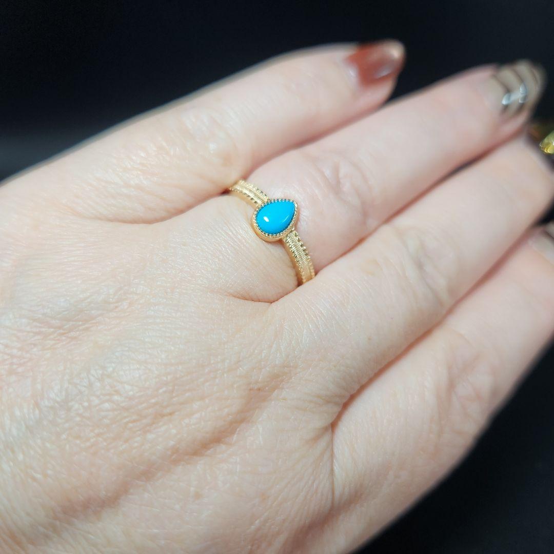 レア【新品】スリーピングビューティーターコイズフリーサイズリング sv925