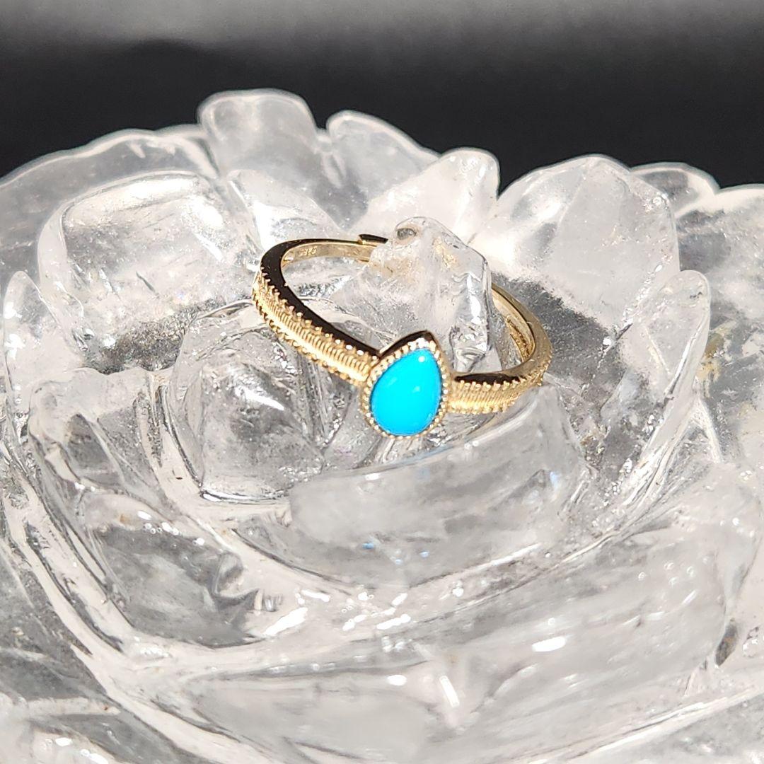 レア【新品】スリーピングビューティーターコイズフリーサイズリング sv925