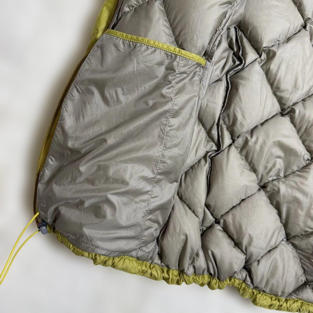 美品モンベル800FP ライトアルパインダウンパーカ Mイエローy2k短丈