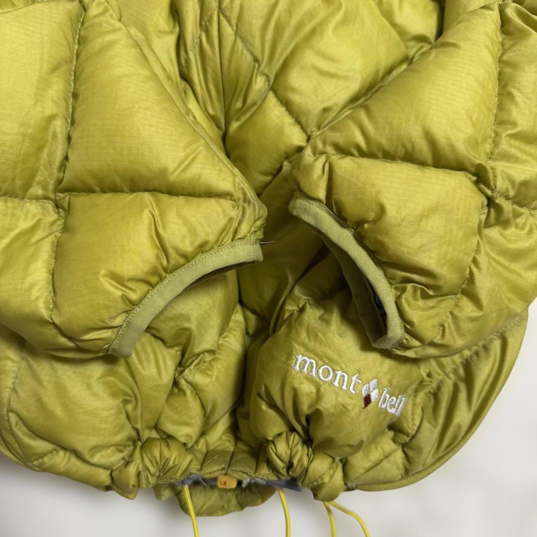美品モンベル800FP ライトアルパインダウンパーカ Mイエローy2k短丈