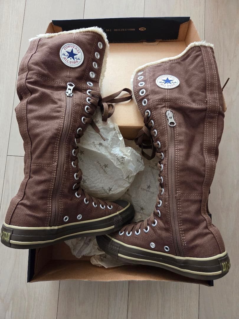 コンバース ブラウン ボア付きロングブーツ23㎝