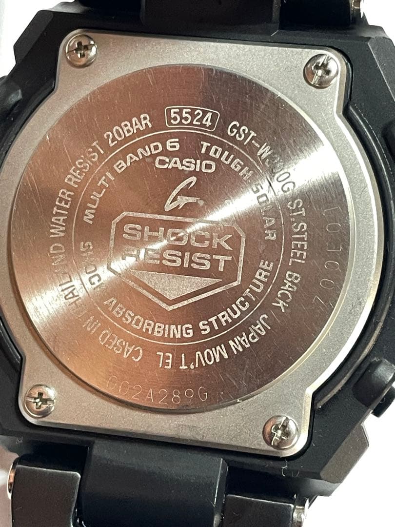 G-SHOCKブラックメタルバンド腕時計電波ソーラーGST-W300 G
