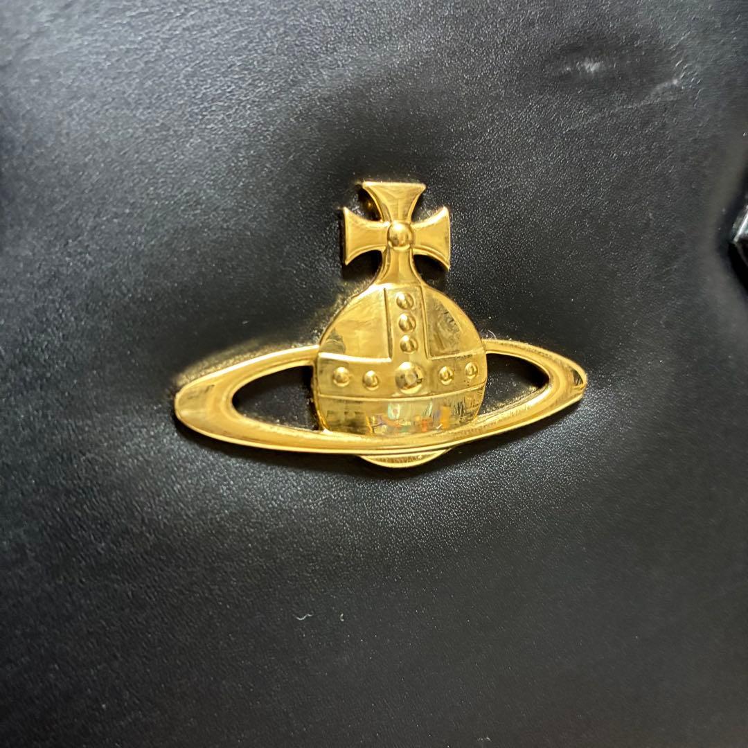 ヴィヴィアンウエストウッド　ビジネスバッグ　金オーブ　ブラック　レザー