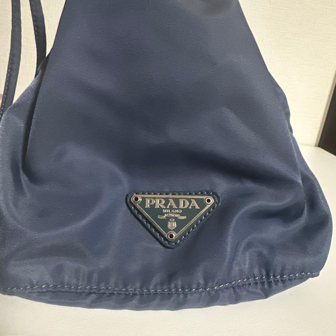 PRADA ナイロン　ブルー　 ポーチ　巾着