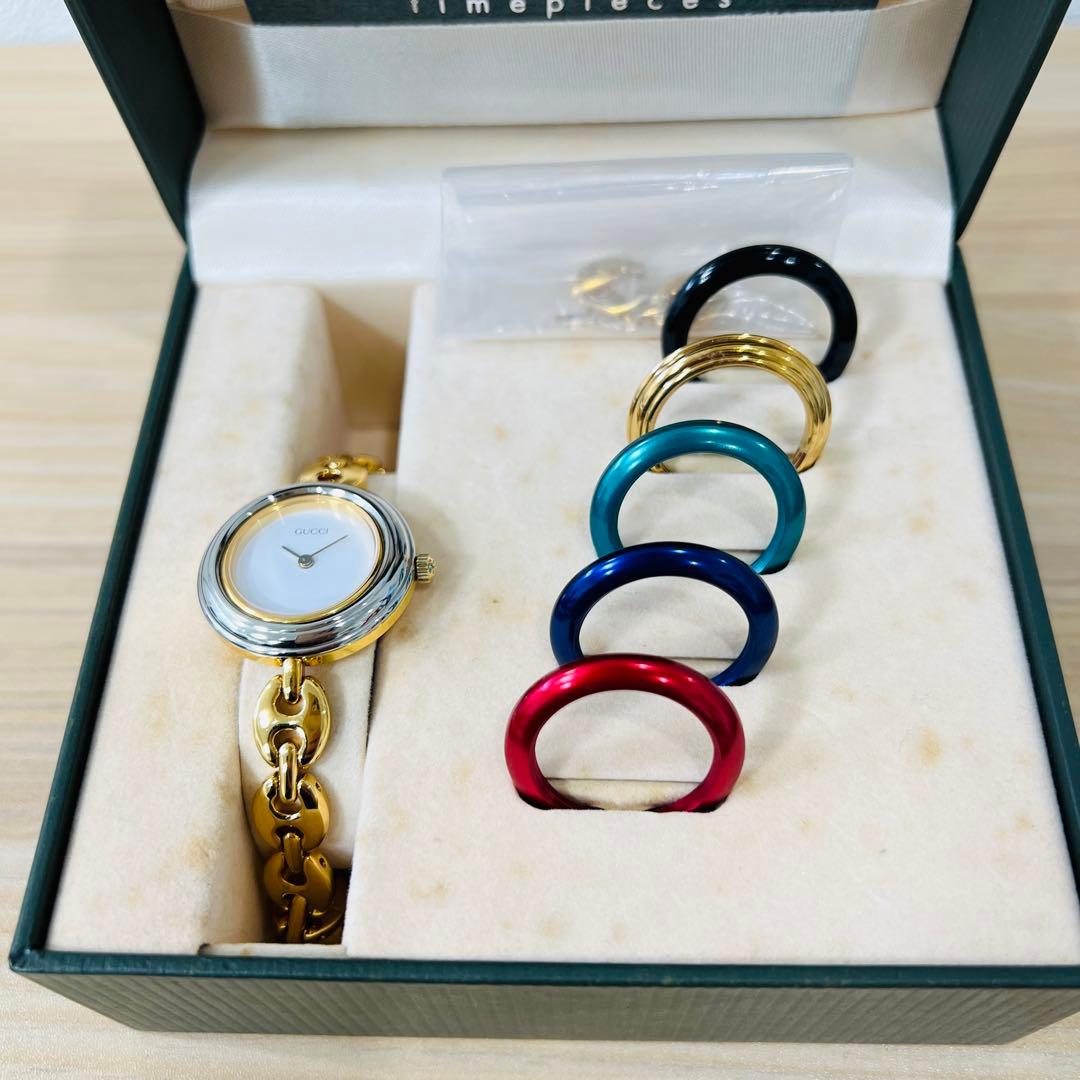 稼働美品 グッチ チェンジベゼル 11/20.2 6色 ゴールド