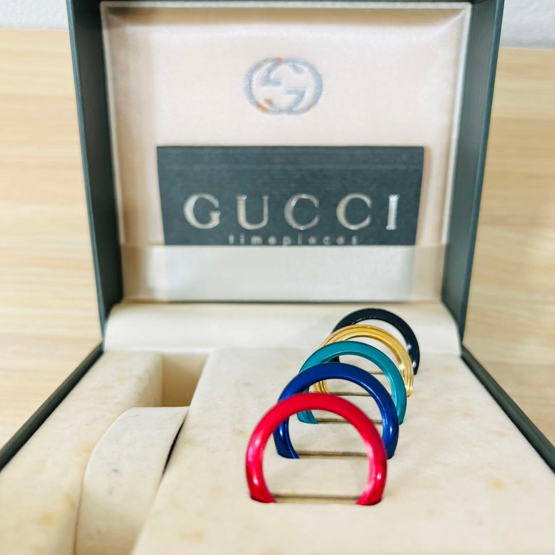 稼働美品 グッチ チェンジベゼル 11/20.2 6色 ゴールド