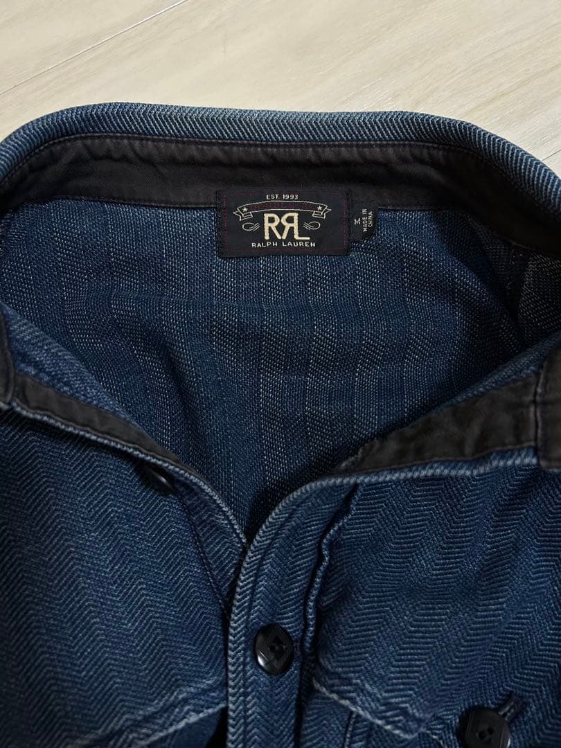 k*o様 RRL インディゴ ヘリンボーン シャツ Mサイズ