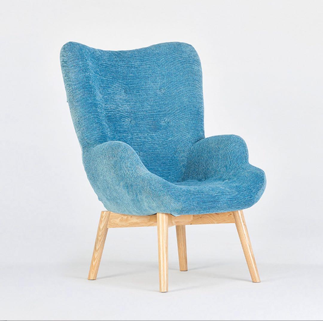 【あやりんさま専用】1人掛けソファ 青　ブルー※傷箇所追加