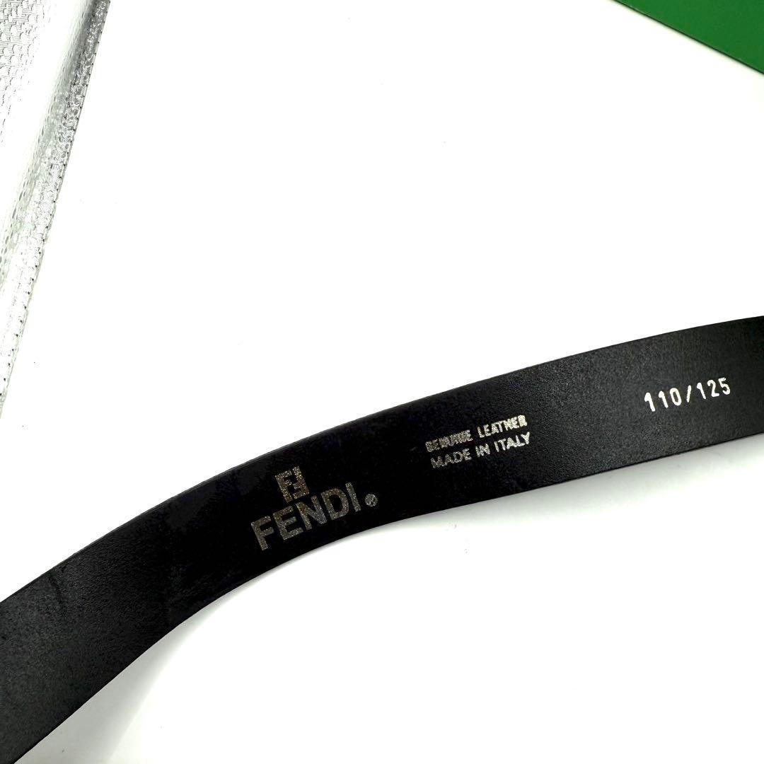 フェンディ ベルト ズッカ柄 シルバー金具 レザー ブラック