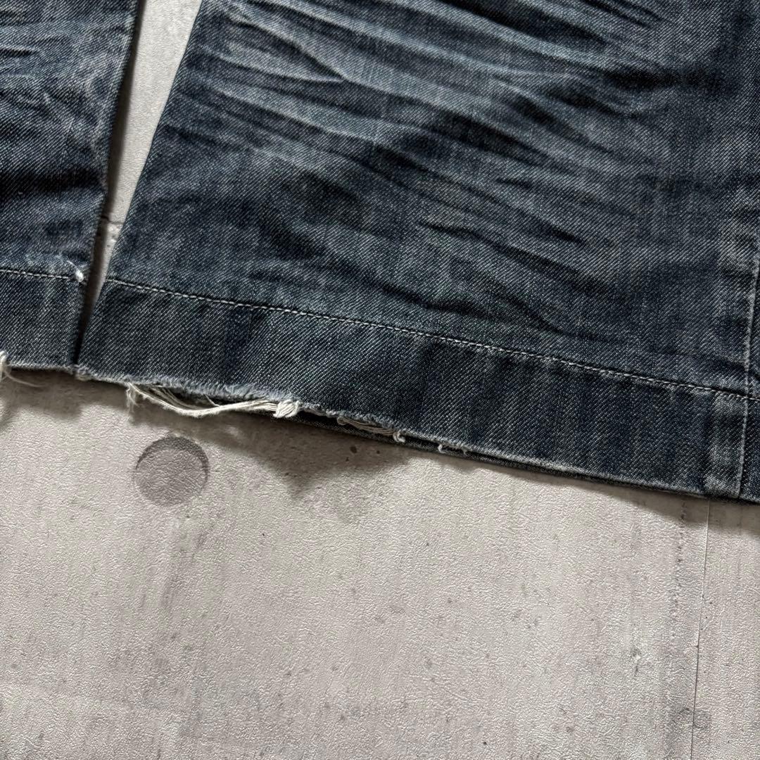 00s archive flare denim pants y2k 鬼髭 裾広