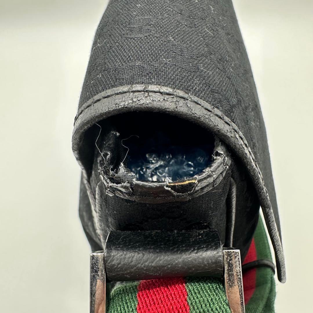 【美品】GUCCI ショルダーバッグ シェリーライン GG キャンバス 黒