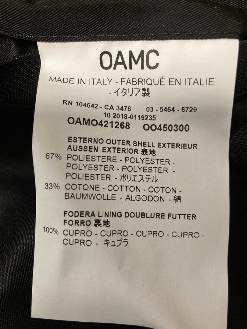 OAMC メンズジャケット　ブラック　M