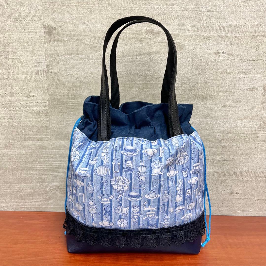 yukiemonハンドメイド　新作セミオーダー　ビッグトート＆巾着バック②