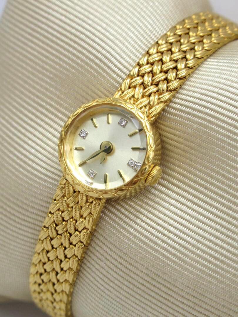 agete アガット ラウンドフェイスジュエリーウォッチ ゴールド 時計 ダイヤ