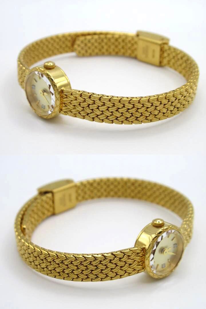 agete アガット ラウンドフェイスジュエリーウォッチ ゴールド 時計 ダイヤ