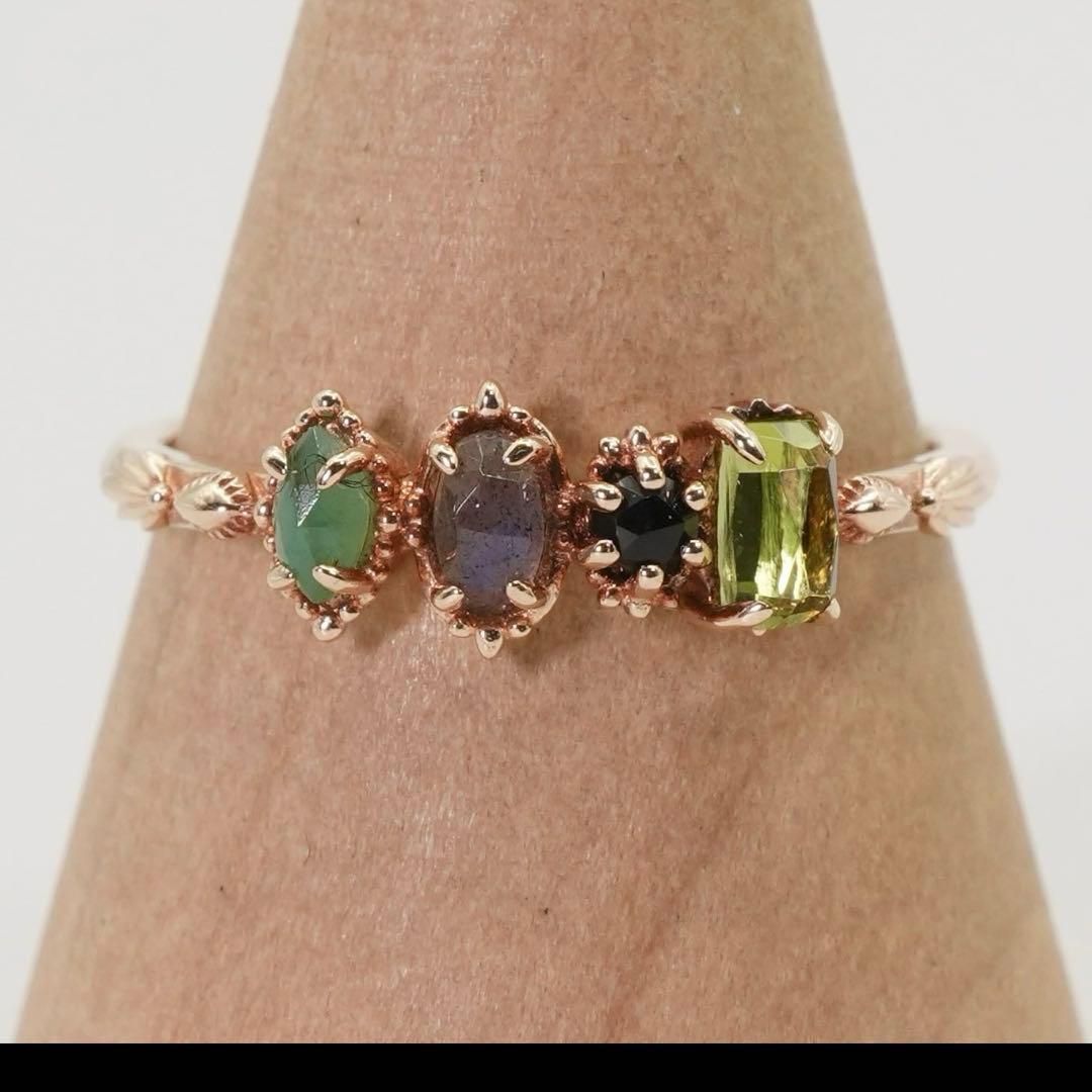 美品！アガットk10マルチリング11号