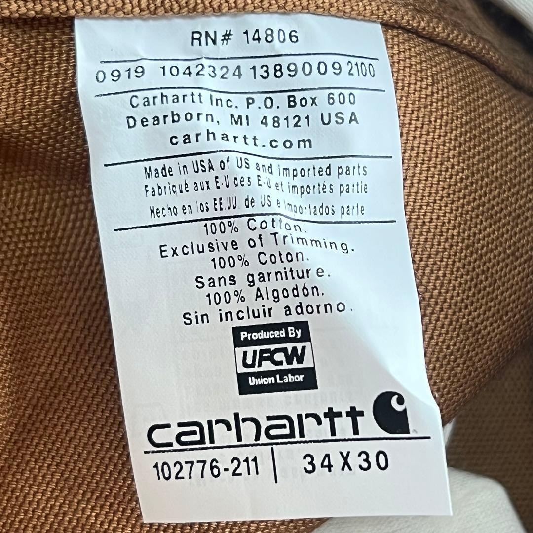 【札付き未使用品】カーハート　ダックビブオーバーオール　アメリカ製　34×30
