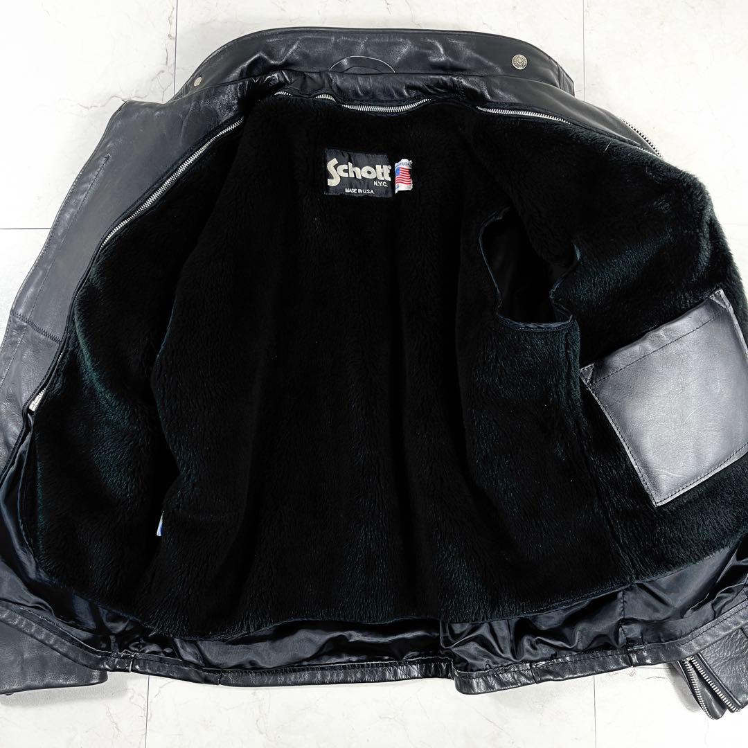 ✨極美品 ショット 641 ライダースジャケット 希少44 レザー 本革