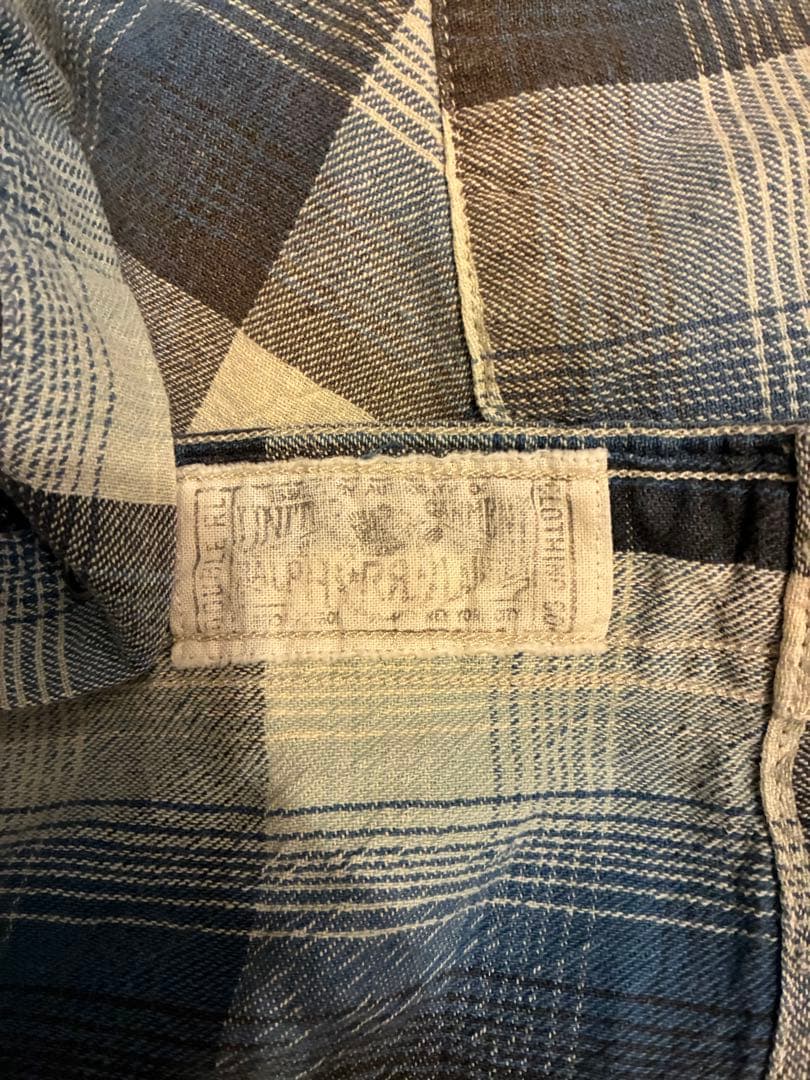 希少 美品 RRL オンブレチェック ウエスタンシャツ コンチョボタン XS