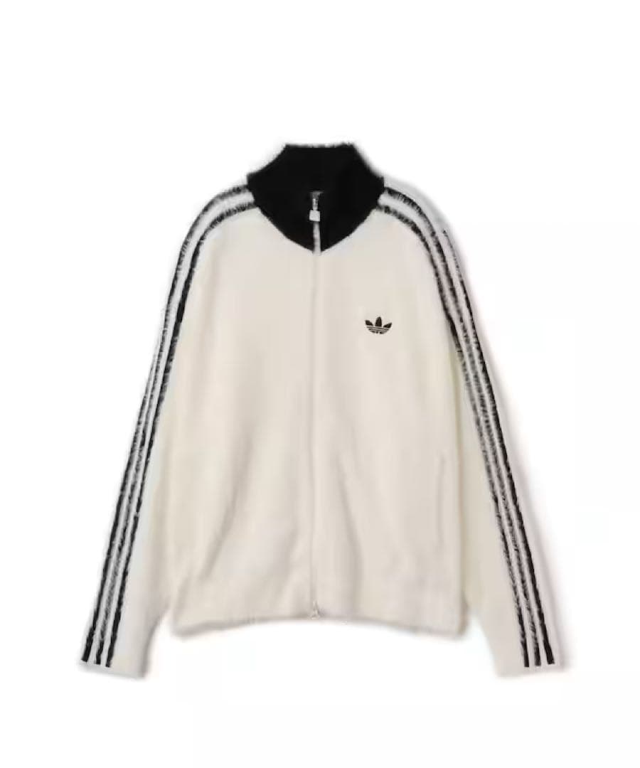 新品2XL】アディダス フェイクモヘヤ クラシック トラックトップ ジャケット白