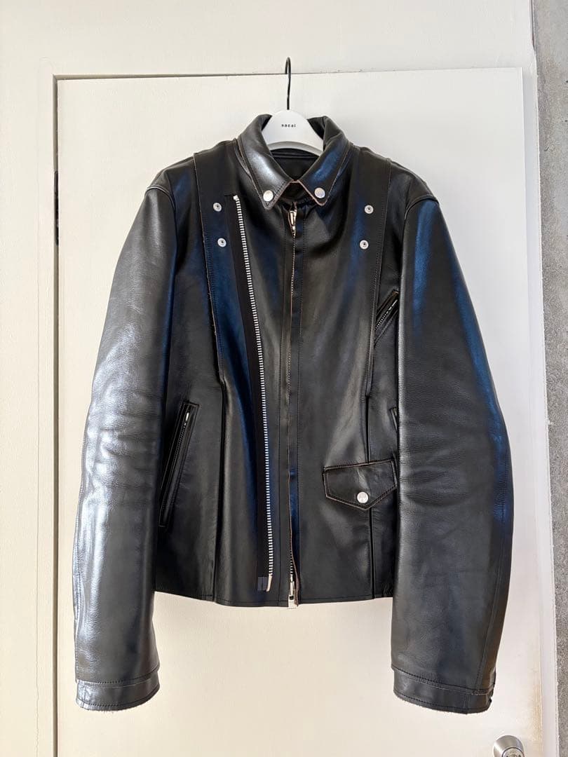 sacai 25AW Leather Jacket レザージャケット　ブラック
