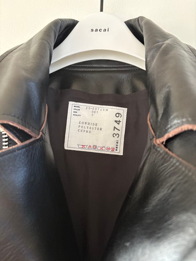 sacai 25AW Leather Jacket レザージャケット　ブラック