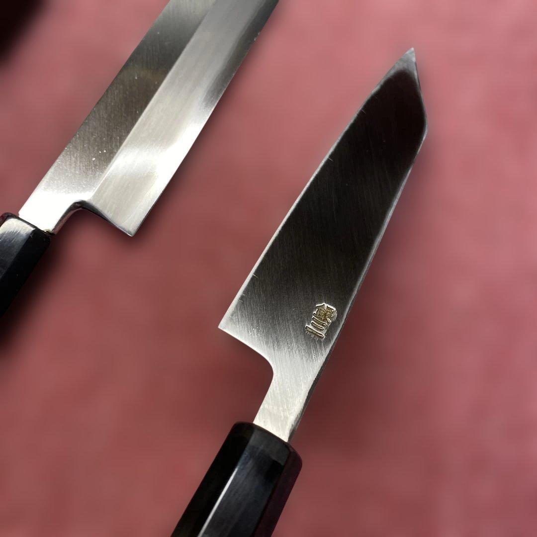 銀三　特製万能型ペティ包丁150㎜5寸とケンムキ包丁180㎜6寸のセット