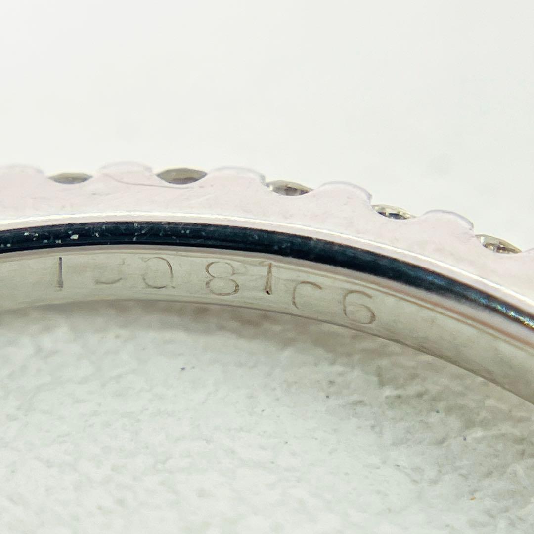 美品 K18WG 1粒ダイヤモンド フルエタニティリング D0.216D0.37