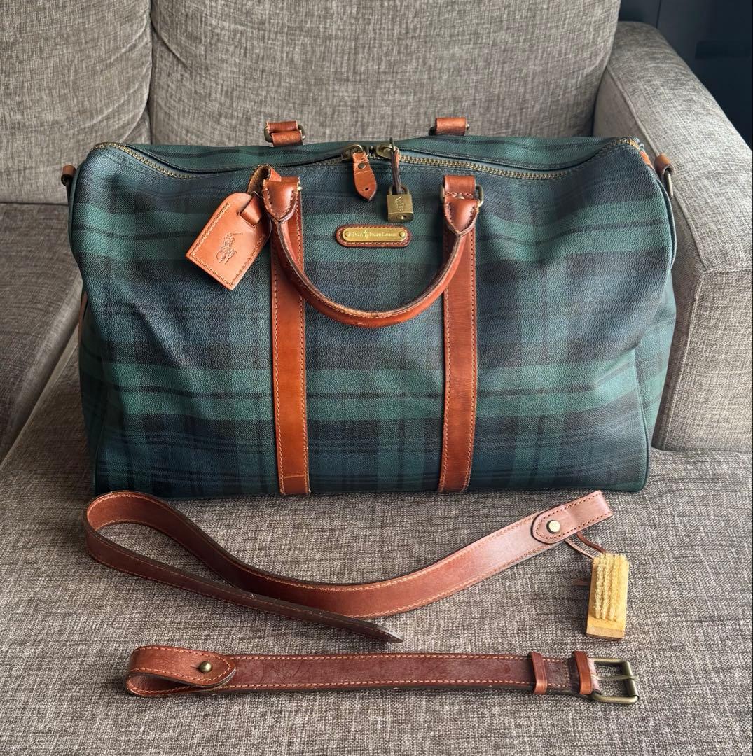 ポロラルフローレン ボストンバッグ チェック ２WAY ヴィンテージ