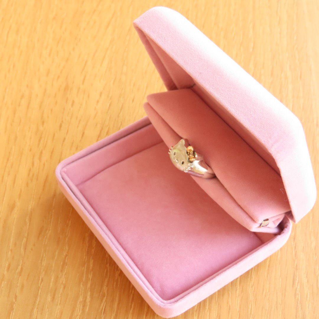 キティ　K18 シルバー　リング　ダイヤモンド　サンリオ　コンビ　指輪